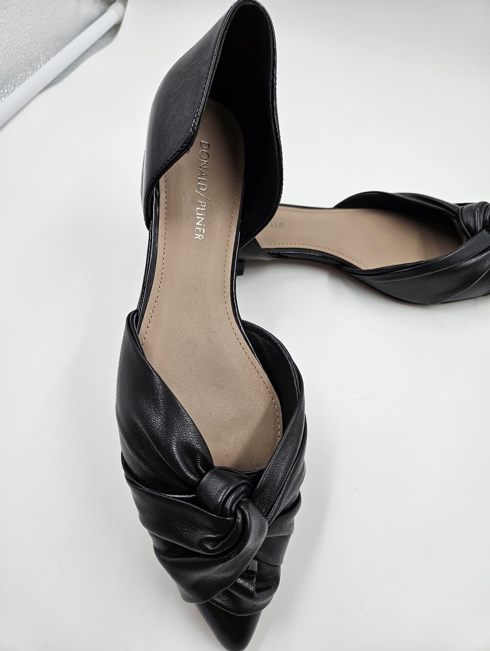 Donald J. Pliner Women’s Black Knotted D'Orsay Flat